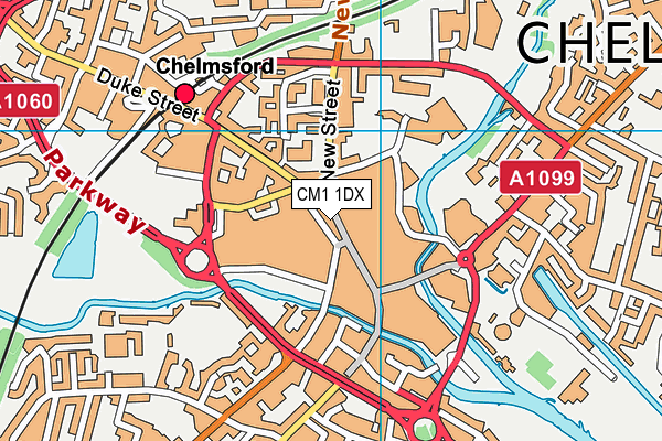 CM1 1DX map - OS VectorMap District (Ordnance Survey) CM1 1DX map - OS VectorMap District (Ordnance Survey)