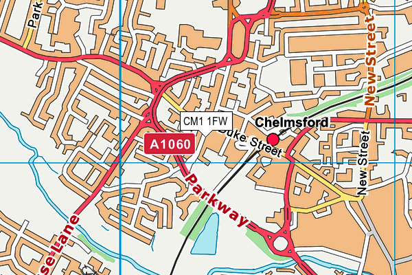 CM1 1FW map - OS VectorMap District (Ordnance Survey) CM1 1FW map - OS VectorMap District (Ordnance Survey)
