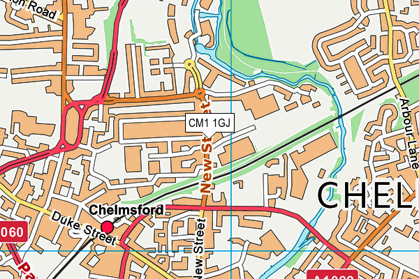 CM1 1GJ map - OS VectorMap District (Ordnance Survey)