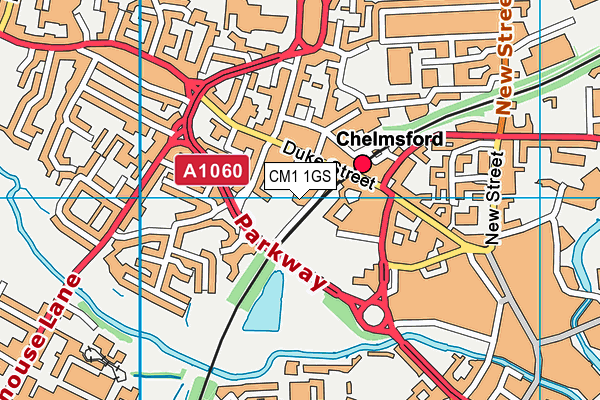 CM1 1GS map - OS VectorMap District (Ordnance Survey)