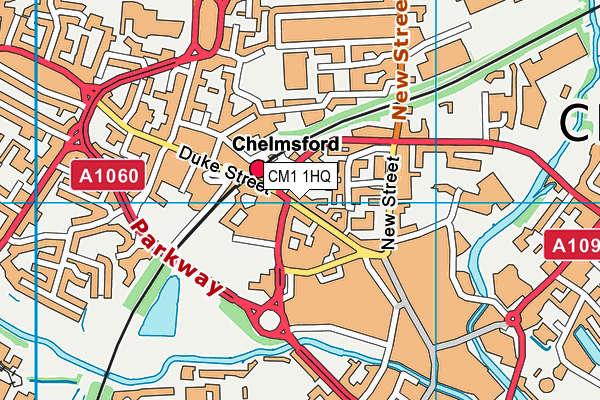 CM1 1HQ map - OS VectorMap District (Ordnance Survey) CM1 1HQ map - OS VectorMap District (Ordnance Survey)