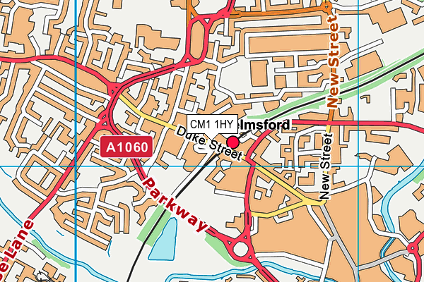 CM1 1HY map - OS VectorMap District (Ordnance Survey)