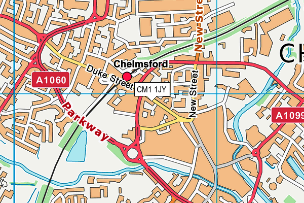 CM1 1JY map - OS VectorMap District (Ordnance Survey)