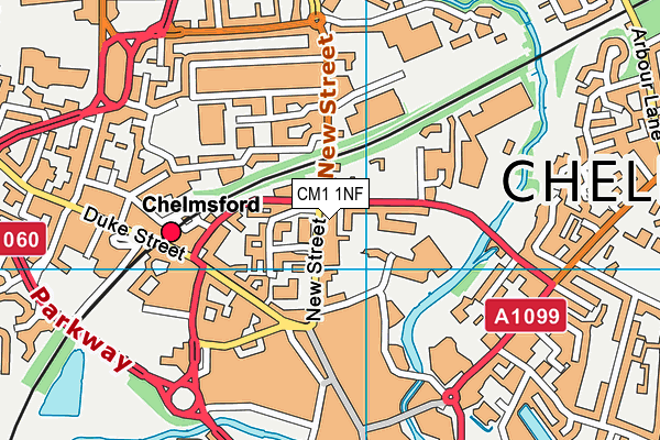 CM1 1NF map - OS VectorMap District (Ordnance Survey)