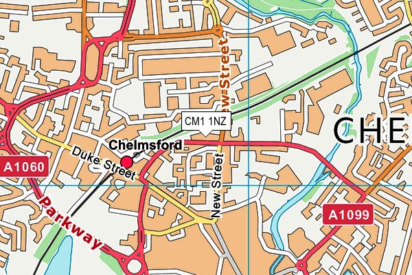CM1 1NZ map - OS VectorMap District (Ordnance Survey)