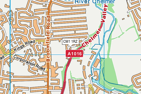 CM1 1RZ map - OS VectorMap District (Ordnance Survey) CM1 1RZ map - OS VectorMap District (Ordnance Survey)