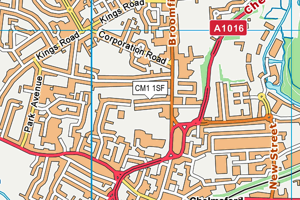 CM1 1SF map - OS VectorMap District (Ordnance Survey) CM1 1SF map - OS VectorMap District (Ordnance Survey)