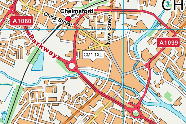 CM1 1XL map - OS VectorMap District (Ordnance Survey) CM1 1XL map - OS VectorMap District (Ordnance Survey)