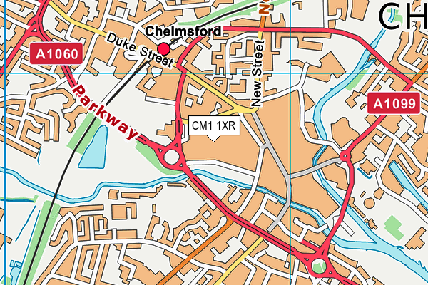 CM1 1XR map - OS VectorMap District (Ordnance Survey) CM1 1XR map - OS VectorMap District (Ordnance Survey)