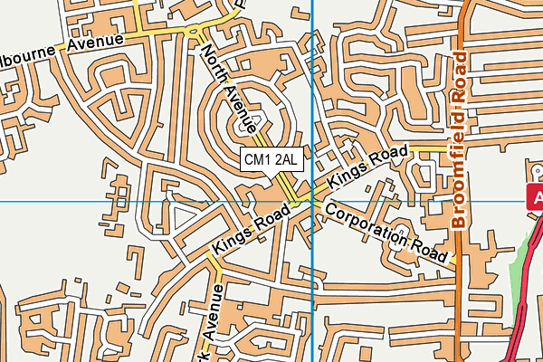 CM1 2AL map - OS VectorMap District (Ordnance Survey) CM1 2AL map - OS VectorMap District (Ordnance Survey)