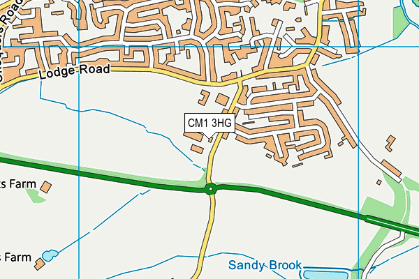 CM1 3HG map - OS VectorMap District (Ordnance Survey) CM1 3HG map - OS VectorMap District (Ordnance Survey)