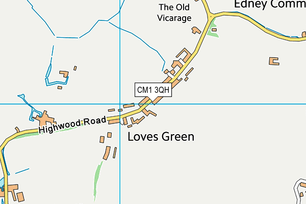 CM1 3QH map - OS VectorMap District (Ordnance Survey) CM1 3QH map - OS VectorMap District (Ordnance Survey)