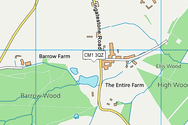 CM1 3QZ map - OS VectorMap District (Ordnance Survey)