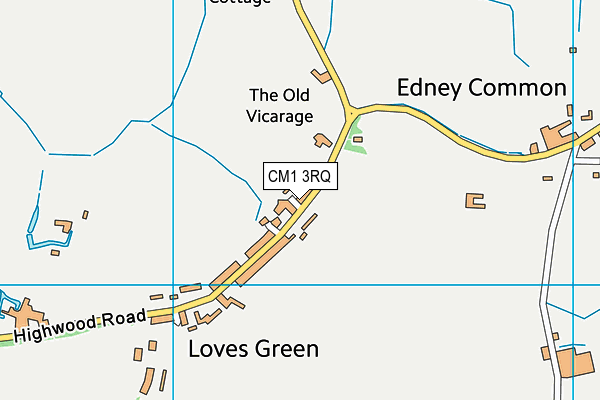 CM1 3RQ map - OS VectorMap District (Ordnance Survey)