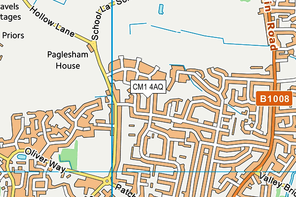 CM1 4AQ map - OS VectorMap District (Ordnance Survey) CM1 4AQ map - OS VectorMap District (Ordnance Survey)