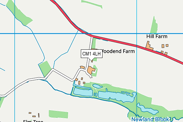 CM1 4LH map - OS VectorMap District (Ordnance Survey)