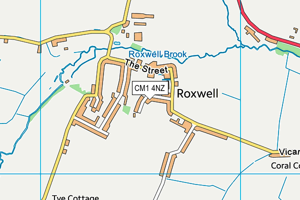 CM1 4NZ map - OS VectorMap District (Ordnance Survey)