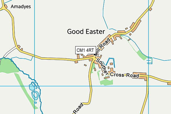CM1 4RT map - OS VectorMap District (Ordnance Survey)