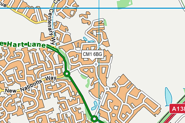 CM1 6BG map - OS VectorMap District (Ordnance Survey)