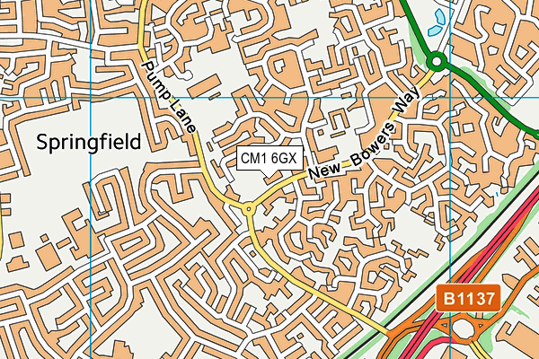 CM1 6GX map - OS VectorMap District (Ordnance Survey) CM1 6GX map - OS VectorMap District (Ordnance Survey)