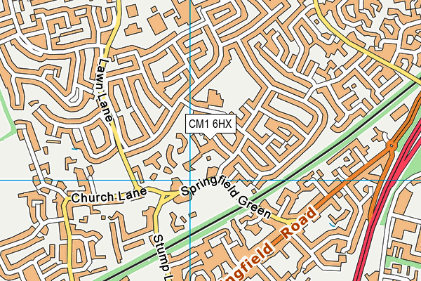 CM1 6HX map - OS VectorMap District (Ordnance Survey) CM1 6HX map - OS VectorMap District (Ordnance Survey)
