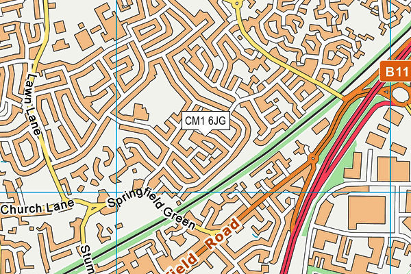 CM1 6JG map - OS VectorMap District (Ordnance Survey) CM1 6JG map - OS VectorMap District (Ordnance Survey)