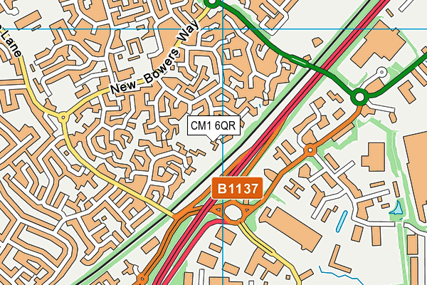 CM1 6QR map - OS VectorMap District (Ordnance Survey) CM1 6QR map - OS VectorMap District (Ordnance Survey)