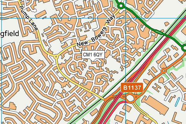 CM1 6QY map - OS VectorMap District (Ordnance Survey) CM1 6QY map - OS VectorMap District (Ordnance Survey)