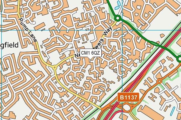 CM1 6QZ map - OS VectorMap District (Ordnance Survey) CM1 6QZ map - OS VectorMap District (Ordnance Survey)