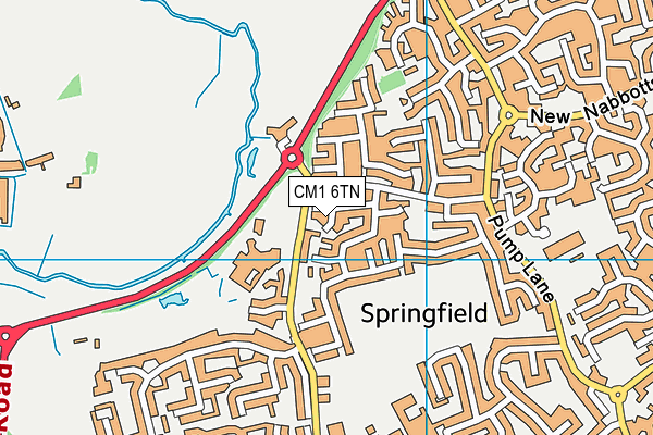CM1 6TN map - OS VectorMap District (Ordnance Survey)