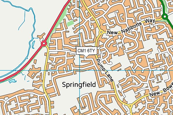 CM1 6TY map - OS VectorMap District (Ordnance Survey) CM1 6TY map - OS VectorMap District (Ordnance Survey)