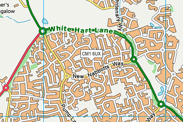 CM1 6UX map - OS VectorMap District (Ordnance Survey) CM1 6UX map - OS VectorMap District (Ordnance Survey)