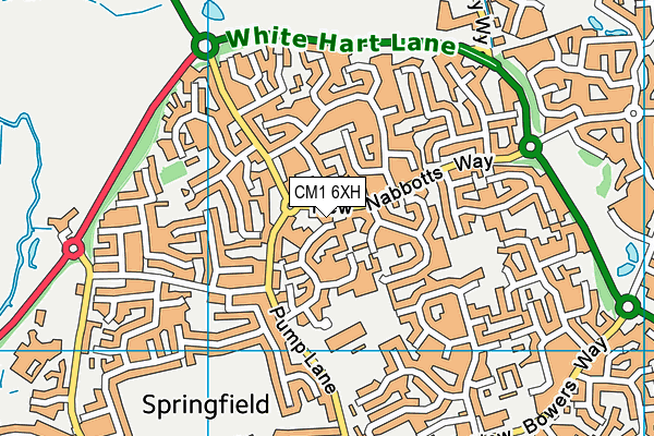 CM1 6XH map - OS VectorMap District (Ordnance Survey)