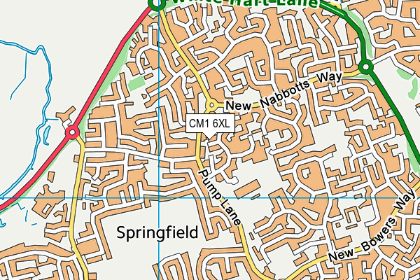 CM1 6XL map - OS VectorMap District (Ordnance Survey) CM1 6XL map - OS VectorMap District (Ordnance Survey)
