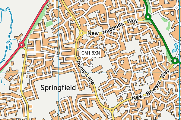CM1 6XN map - OS VectorMap District (Ordnance Survey)