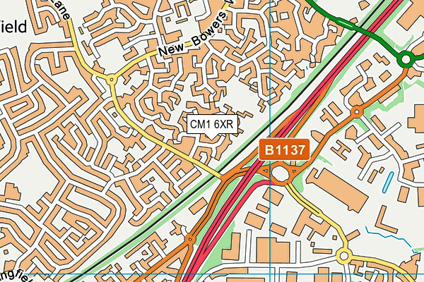 CM1 6XR map - OS VectorMap District (Ordnance Survey) CM1 6XR map - OS VectorMap District (Ordnance Survey)