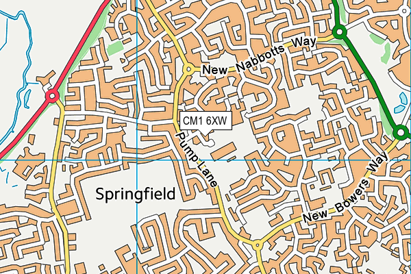 CM1 6XW map - OS VectorMap District (Ordnance Survey) CM1 6XW map - OS VectorMap District (Ordnance Survey)