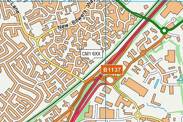 CM1 6XX map - OS VectorMap District (Ordnance Survey) CM1 6XX map - OS VectorMap District (Ordnance Survey)