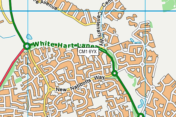 CM1 6YX map - OS VectorMap District (Ordnance Survey)