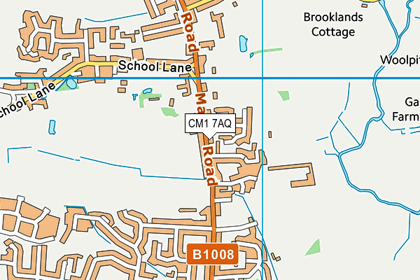 CM1 7AQ map - OS VectorMap District (Ordnance Survey) CM1 7AQ map - OS VectorMap District (Ordnance Survey)