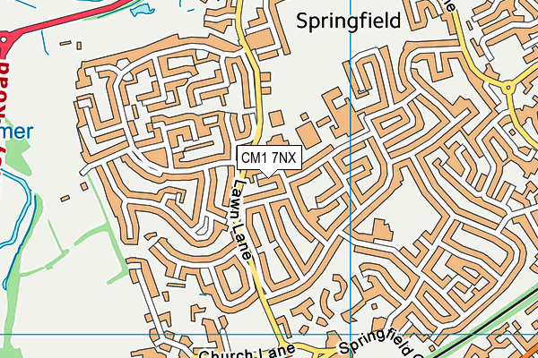 CM1 7NX map - OS VectorMap District (Ordnance Survey) CM1 7NX map - OS VectorMap District (Ordnance Survey)