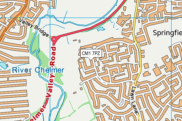 CM1 7PZ map - OS VectorMap District (Ordnance Survey) CM1 7PZ map - OS VectorMap District (Ordnance Survey)