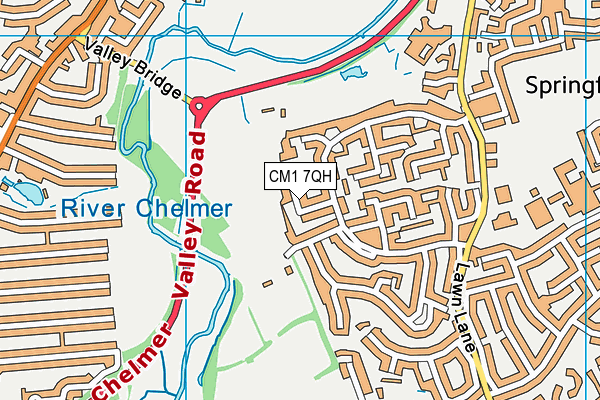 CM1 7QH map - OS VectorMap District (Ordnance Survey) CM1 7QH map - OS VectorMap District (Ordnance Survey)