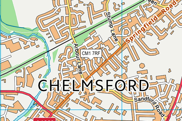 CM1 7RF map - OS VectorMap District (Ordnance Survey) CM1 7RF map - OS VectorMap District (Ordnance Survey)