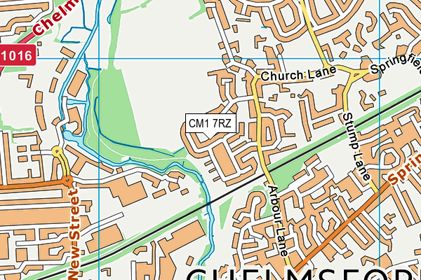 CM1 7RZ map - OS VectorMap District (Ordnance Survey) CM1 7RZ map - OS VectorMap District (Ordnance Survey)