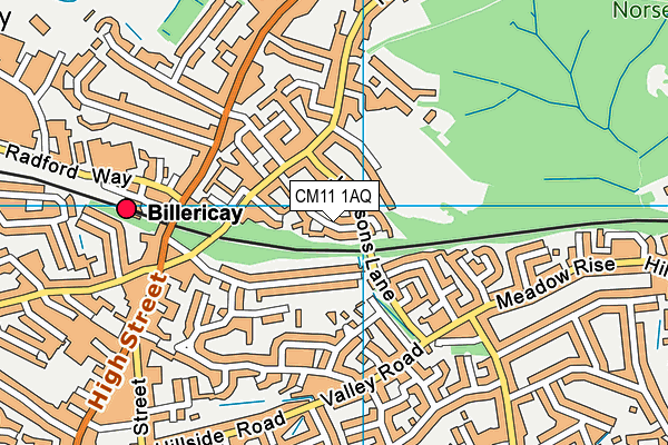CM11 1AQ map - OS VectorMap District (Ordnance Survey)