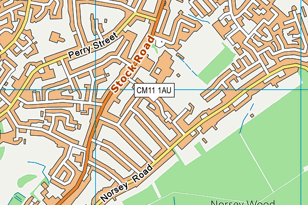 CM11 1AU map - OS VectorMap District (Ordnance Survey)