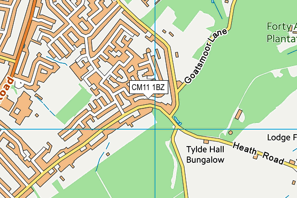 CM11 1BZ map - OS VectorMap District (Ordnance Survey) CM11 1BZ map - OS VectorMap District (Ordnance Survey)