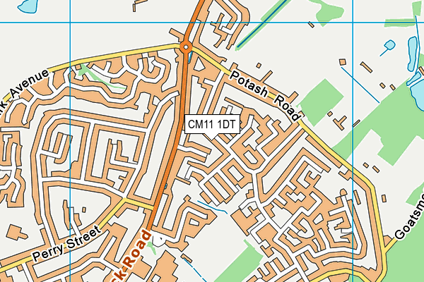 CM11 1DT map - OS VectorMap District (Ordnance Survey) CM11 1DT map - OS VectorMap District (Ordnance Survey)