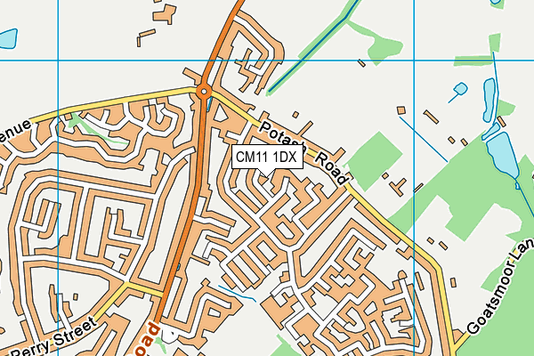 CM11 1DX map - OS VectorMap District (Ordnance Survey) CM11 1DX map - OS VectorMap District (Ordnance Survey)